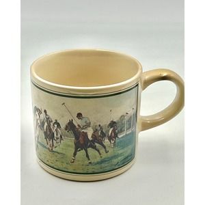 Polo Mug Equestrian Horseback Riding Scene Coffee Cup Tea Drinkware
